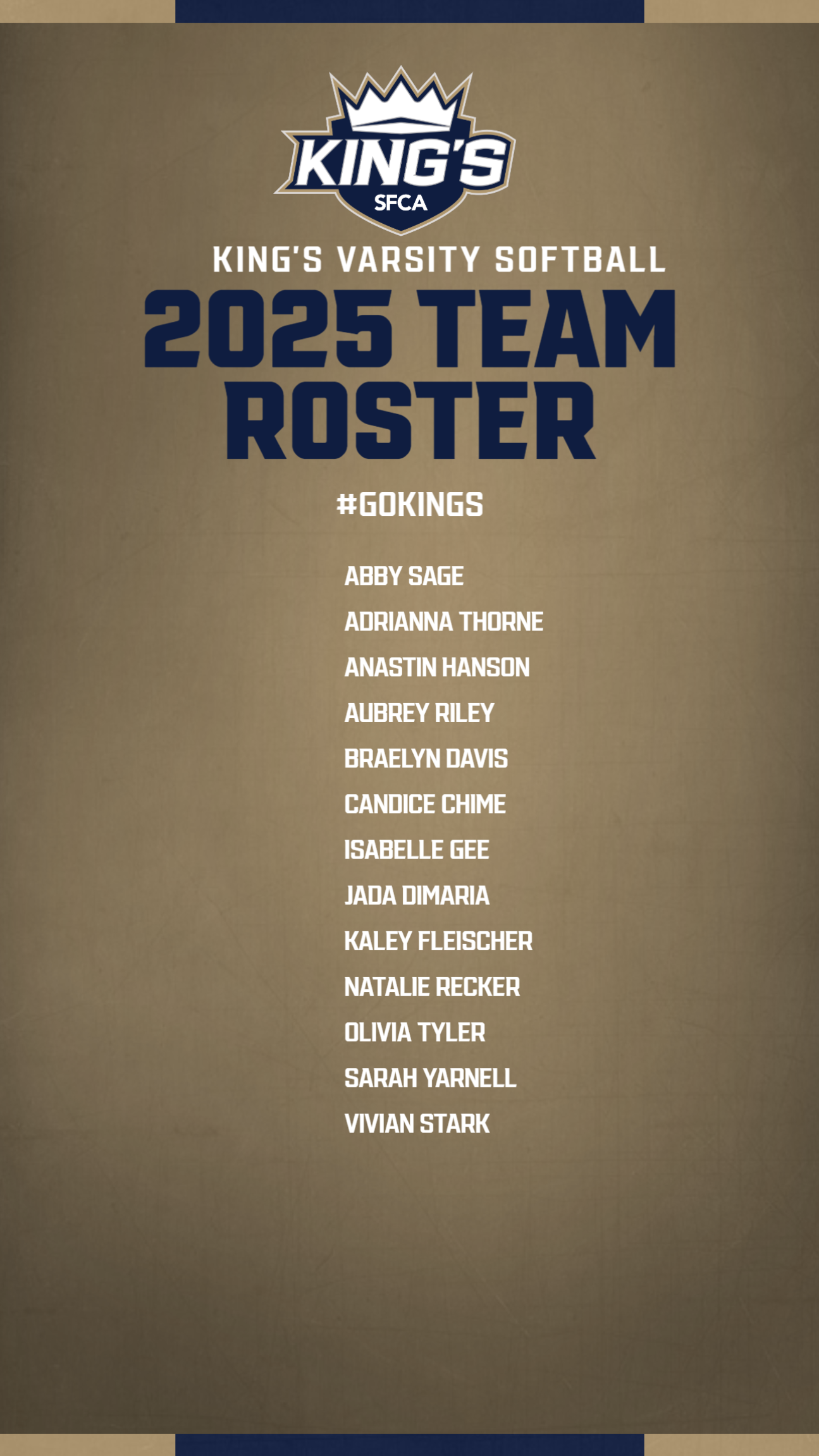 Softball roster coming soon